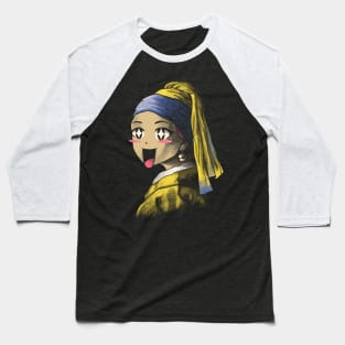 Kawaii with a Pearl Earring Baseball T-Shirt